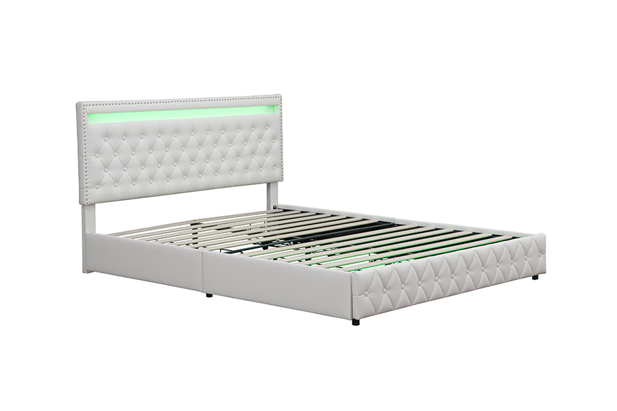 4471-1-3D Draers Storage قاب تخت خواب روشنایی هوشمند محیطی