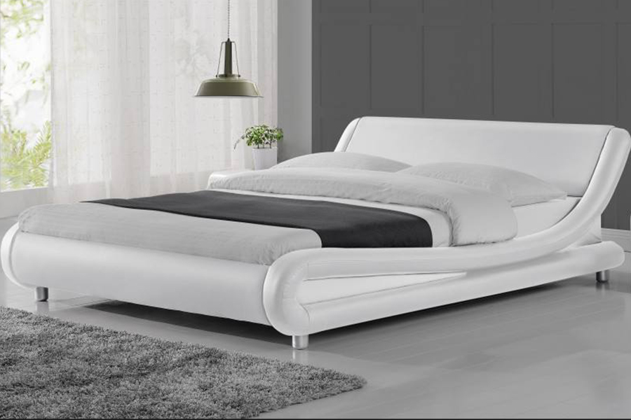 1140 چوبی PU چرم مصنوعی تخت تخت وبهلسترد