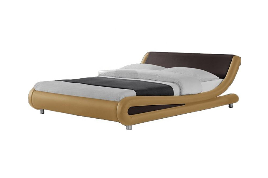 1140 چوبی PU چرم مصنوعی تخت تخت وبهلسترد