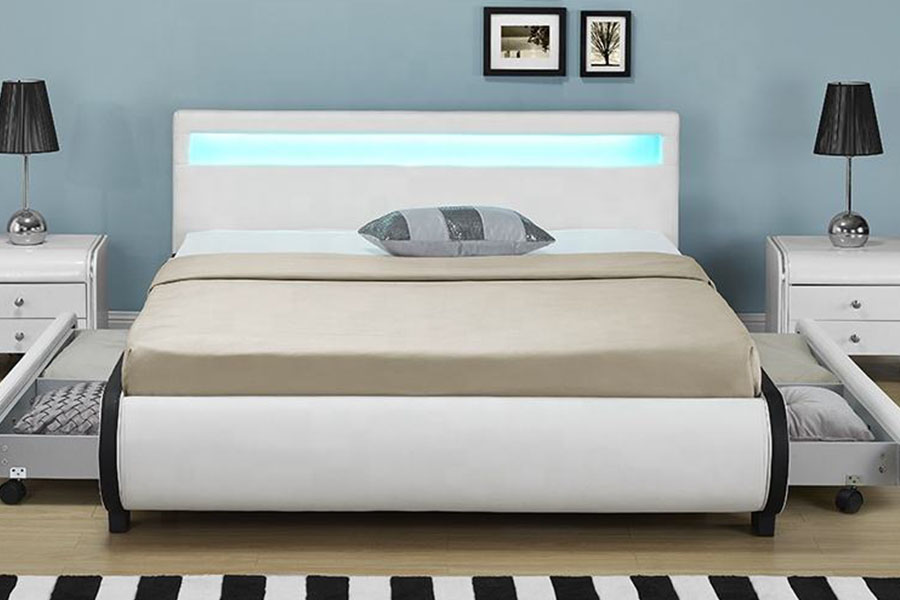 1135-1D LED Storage وبهلسترد کشوی تخت PU چرم