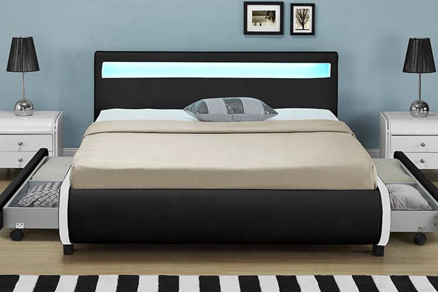 1135-1D LED Storage وبهلسترد کشوی تخت PU چرم