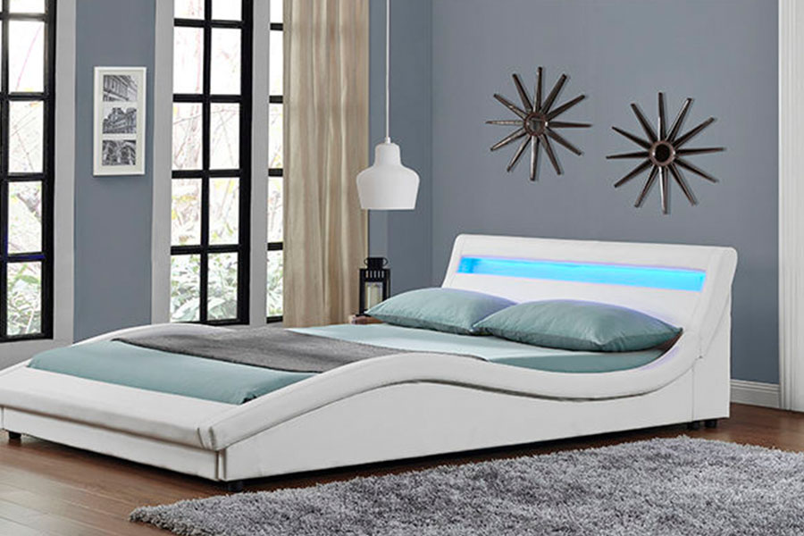 1111-1 قاب تخت چرمی LED با روکش PU سبک اروپایی