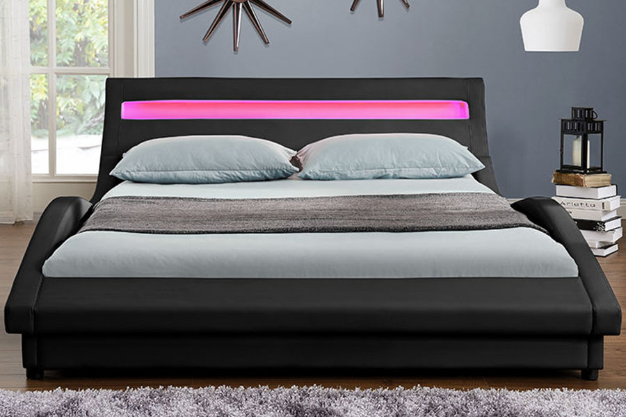 1111-1 قاب تخت چرمی LED با روکش PU سبک اروپایی