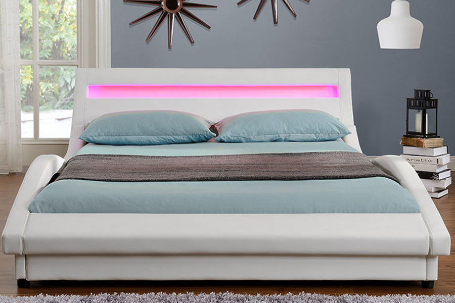 1111-1 قاب تخت چرمی LED با روکش PU سبک اروپایی