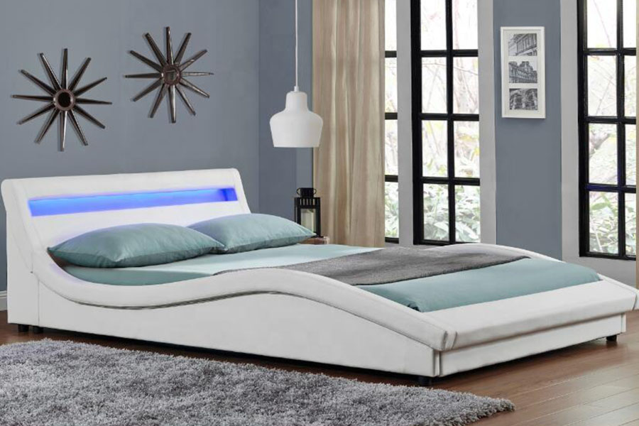 1111-1 قاب تخت چرمی LED با روکش PU سبک اروپایی