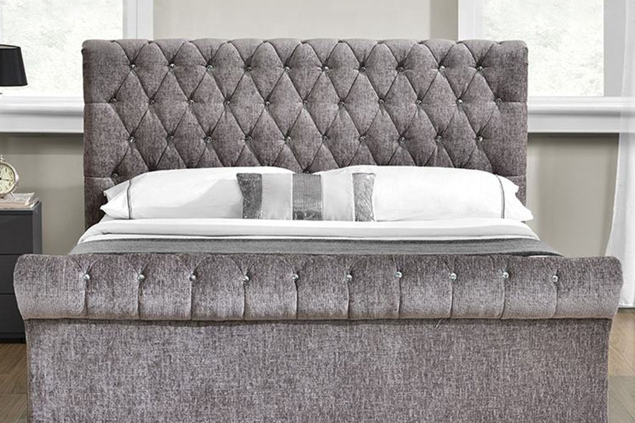 1153G Chesterfield Crushed Velvet Crystal Ottoman Bed Storage Ottoman
