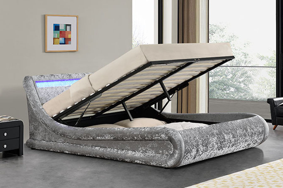قاب تخت چرمی 1138G Ottoman King LED PU