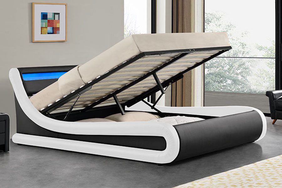 قاب تخت چرمی 1138G Ottoman King LED PU
