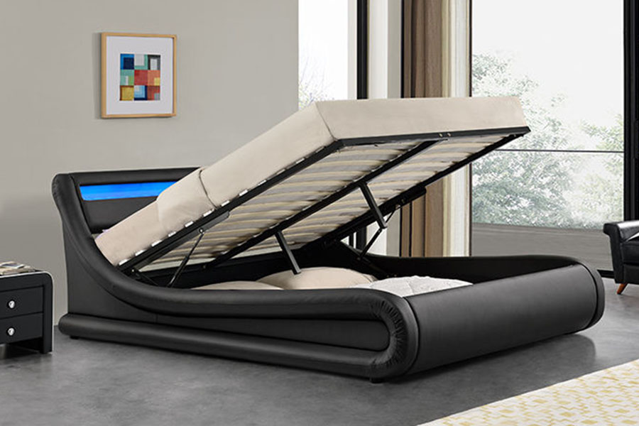 قاب تخت چرمی 1138G Ottoman King LED PU