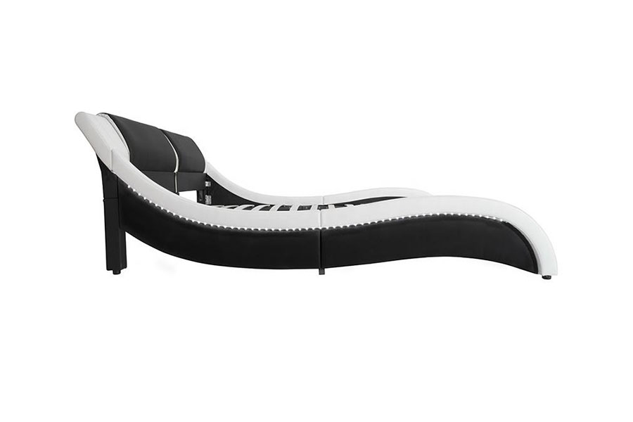 1178-1 Wave-like Frame LED Leather King King تختخواب وبهلسترد