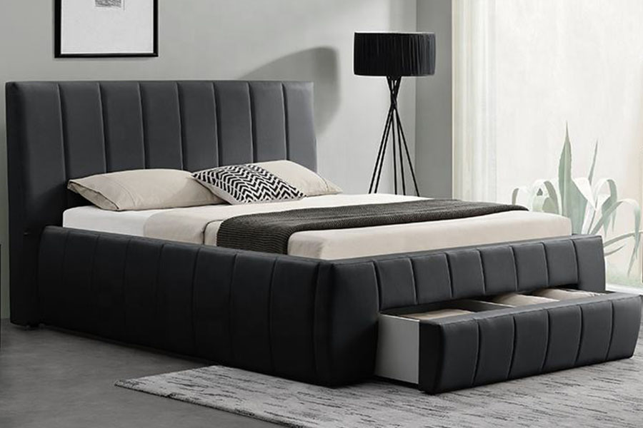 1238D اروپا-PU-چرم کشو-ذخیره سازی کینگ وبهلسترد قاب تخت خواب