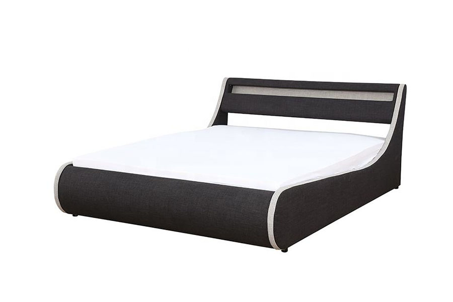 1408-1G کتانی-فابریک نرم قاب چوبی قاب تخت خواب وبهلسترد Ottoman Storage