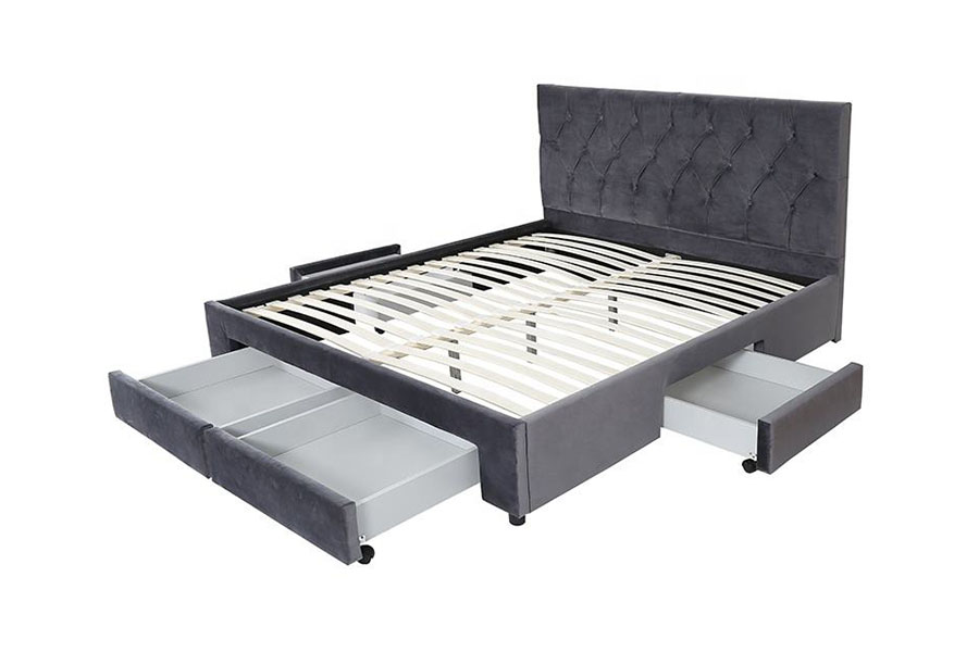 قاب تخت ذخیره‌سازی روکش دار با پایه چوبی 1406D Velvet King