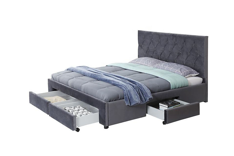 قاب تخت ذخیره‌سازی روکش دار با پایه چوبی 1406D Velvet King