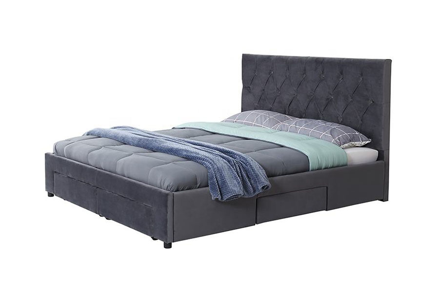 قاب تخت ذخیره‌سازی روکش دار با پایه چوبی 1406D Velvet King
